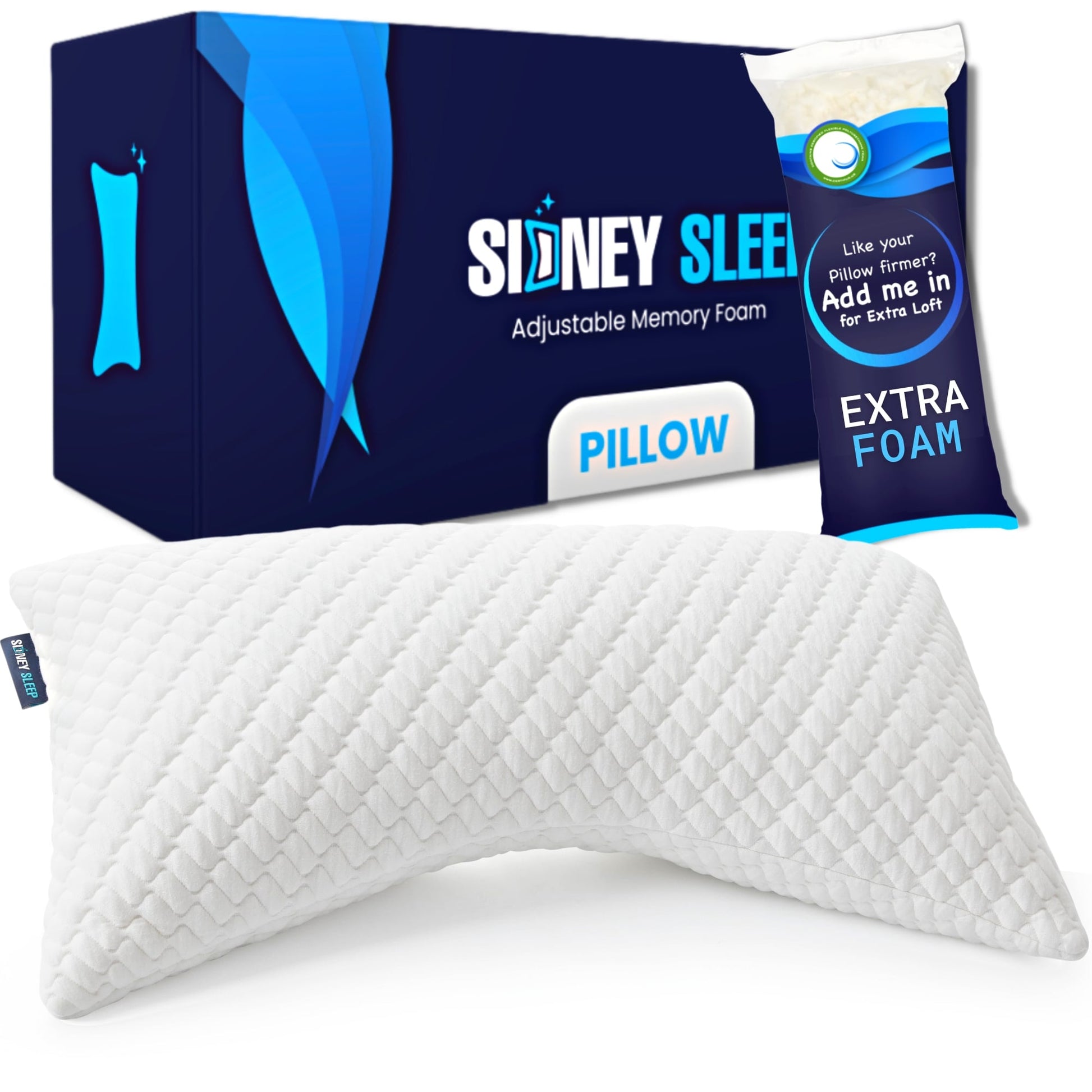 Gel Memory Foam Pillow, Soft Foam Pillow, Supportive Pillow, Ventilated  Pillows for Sleeping, Pillow Back Sleeper & Pillow Side Sleeper, Oeko-TEX 