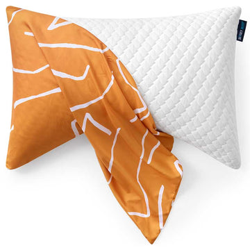 Zebra Stripe Pillow Case | Orange & White