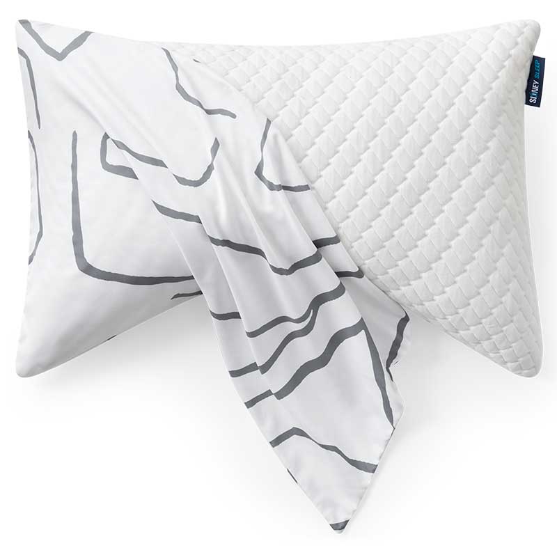 Zebra Stripe Pillow Case | White & Grey